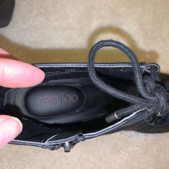 Me too black peep toe tie boots size 10 - Picture 7 of 7